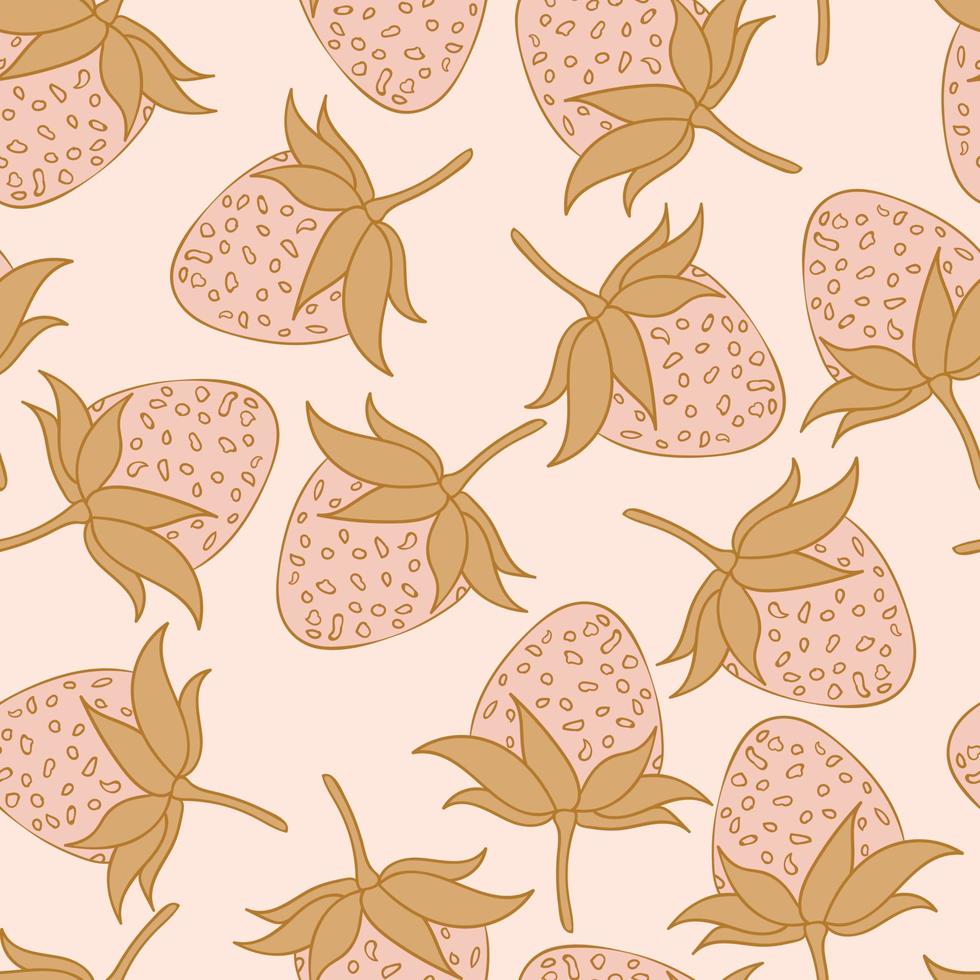 Strawberries seamless pattern design. Beautiful tropical berries background. Tropical fruits and leaves seamless pattern background. Good for prints, wrapping paper, textile and fabric. vector