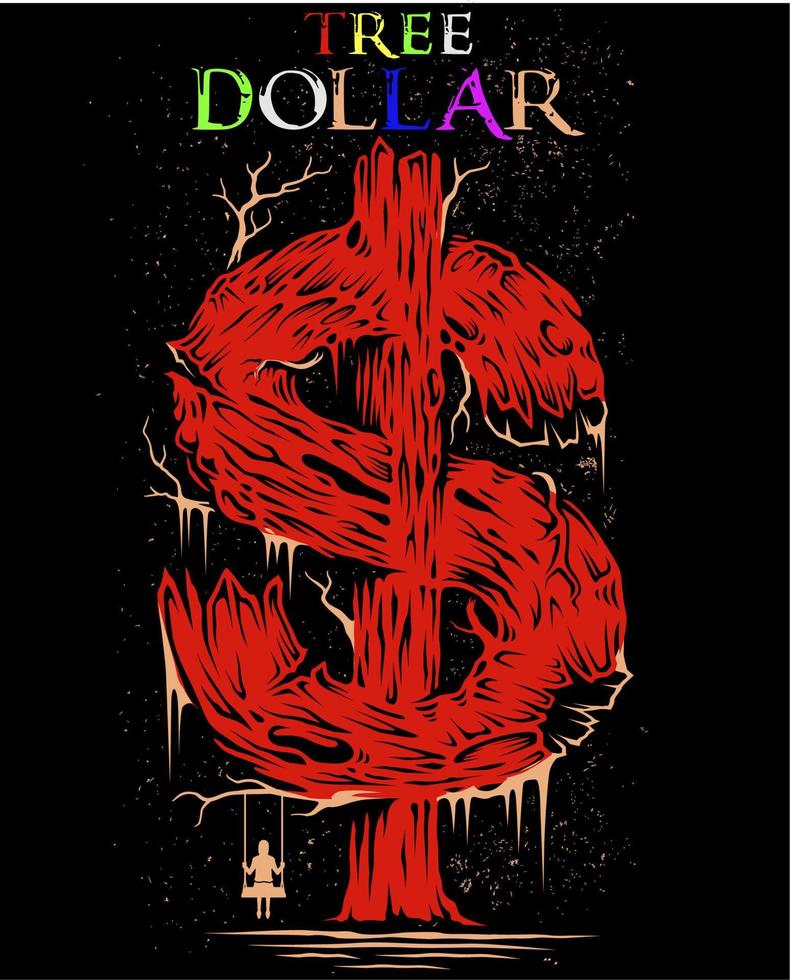 colored dollar currency vector