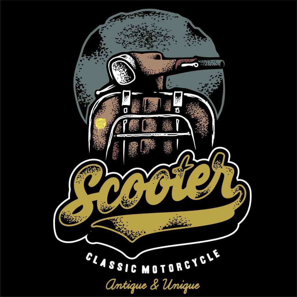 vintage motorcycle scooter vector