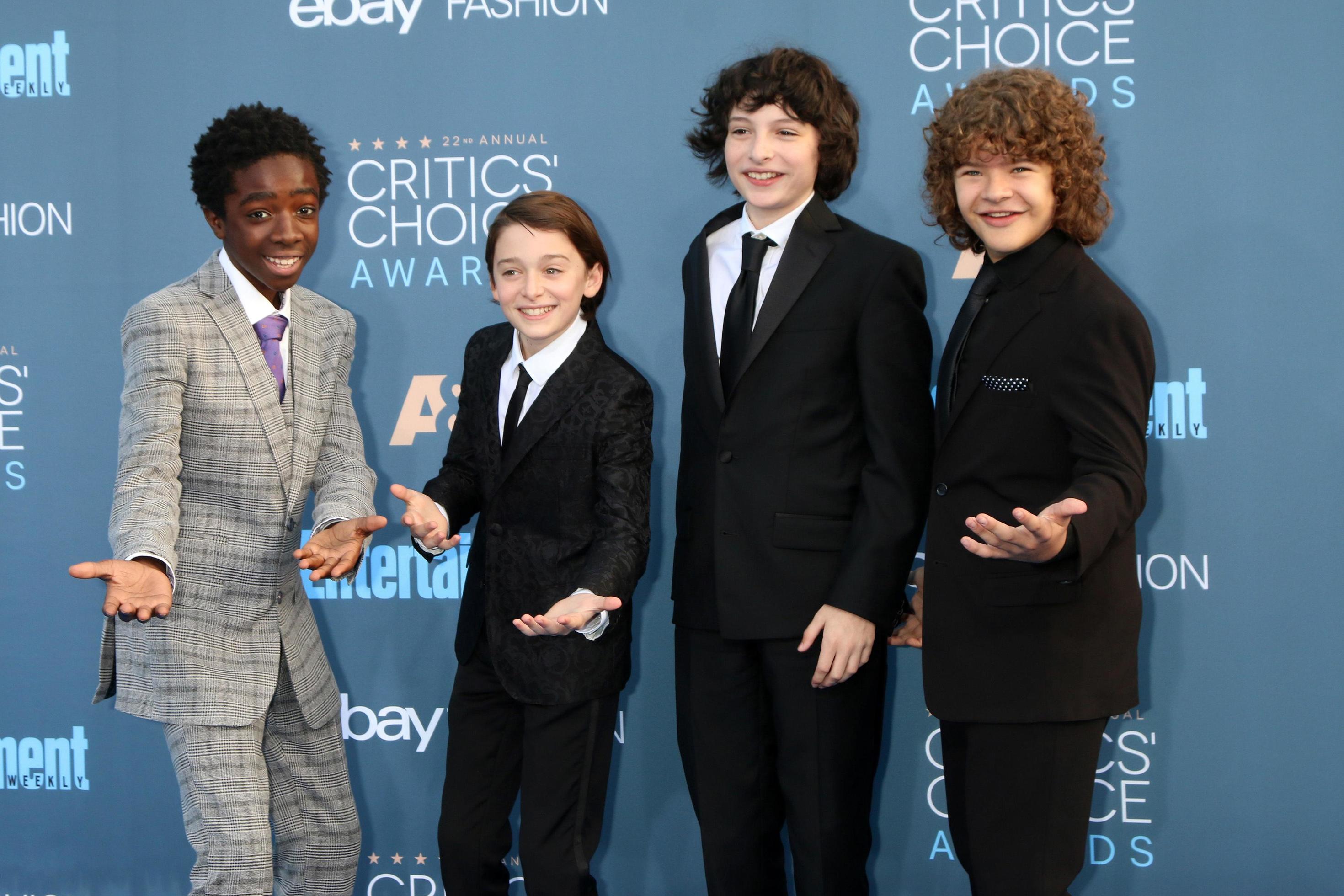 Los Angeles Dec 11 Caleb Mclaughlin Noah Schnapp Finn Wolfhard Gaten Matarazzo At The 22nd