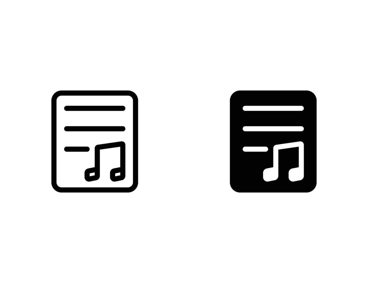 song lyrics icon. outline icon and solid icon vector