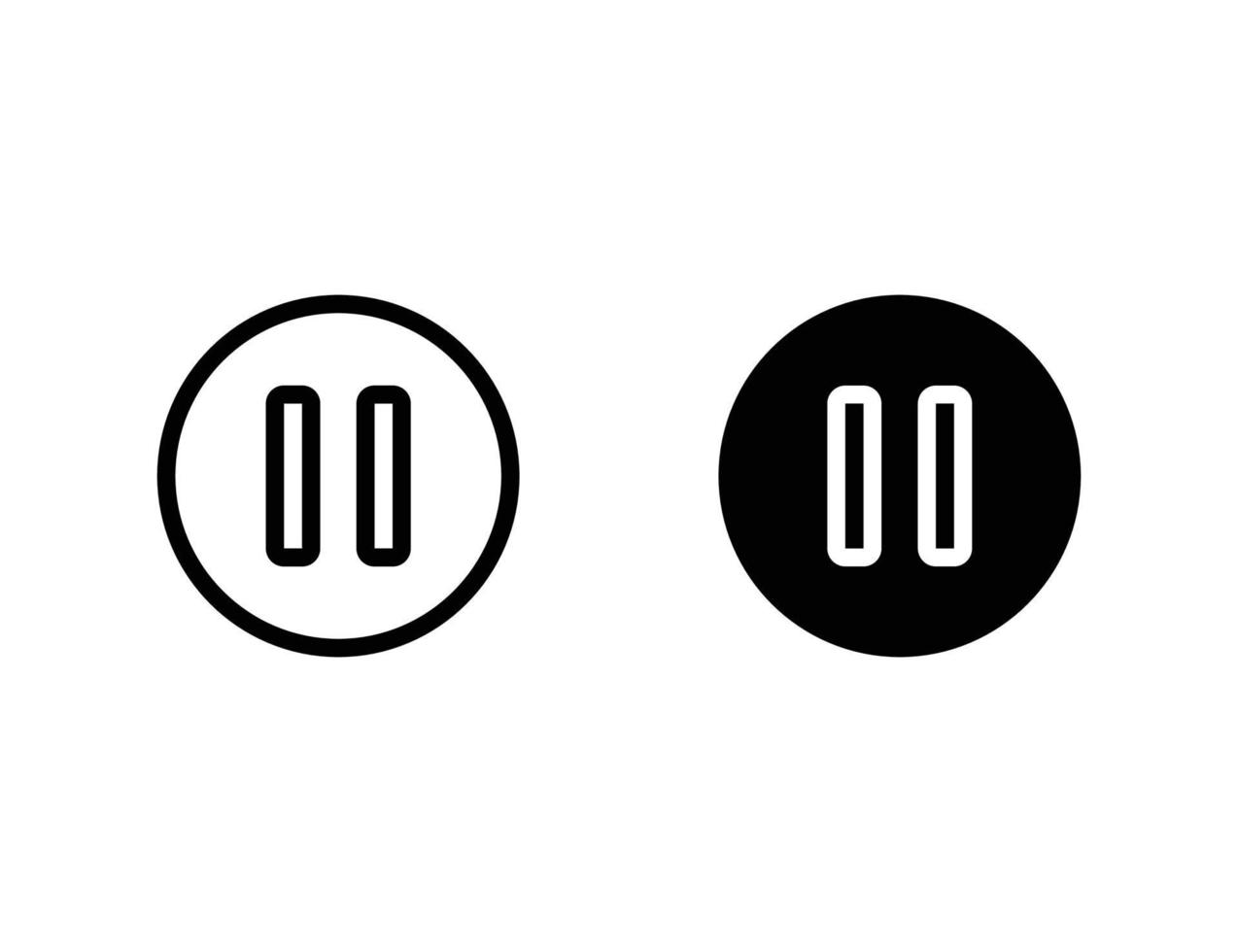 pause icon. outline icon and solid icon vector