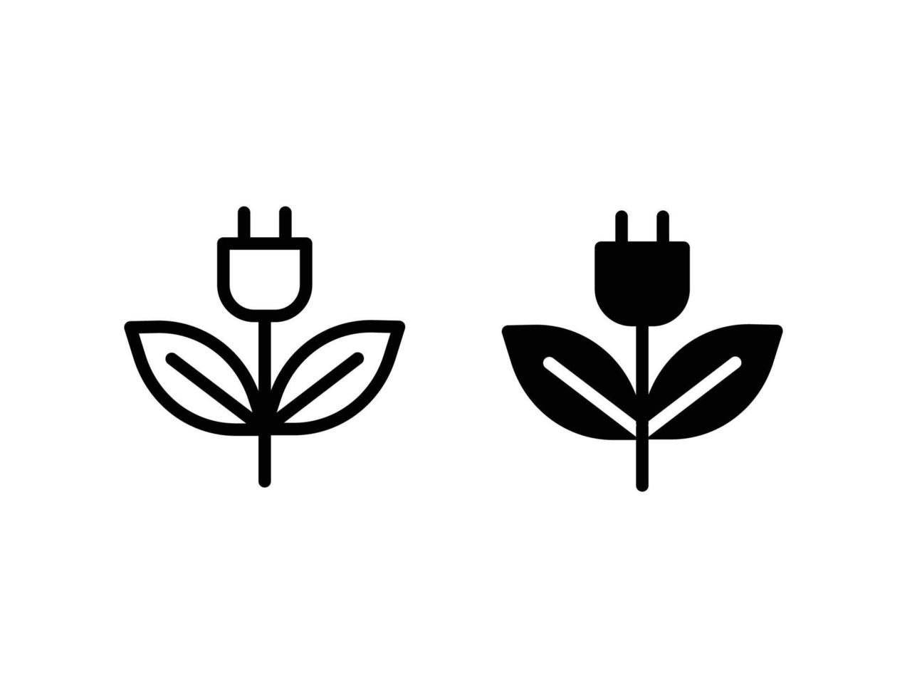 electric energy save icon. outline icon and solid icon vector