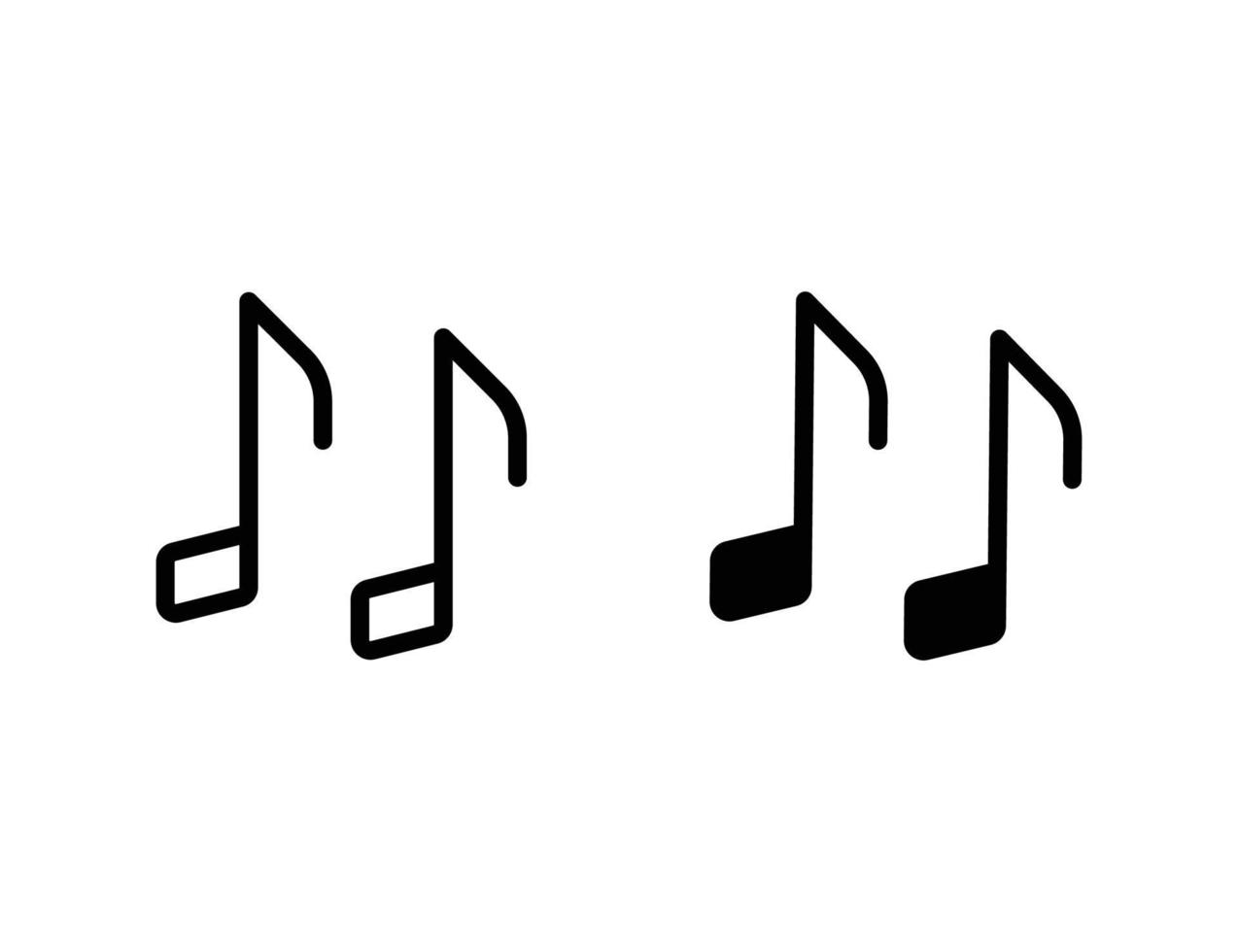 song note icon. outline icon and solid icon vector