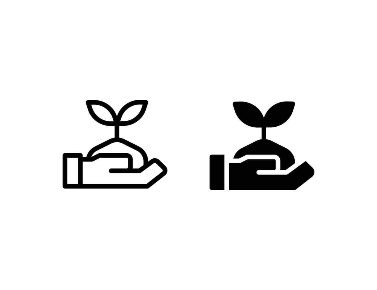 reforestation icon. outline icon and solid icon vector