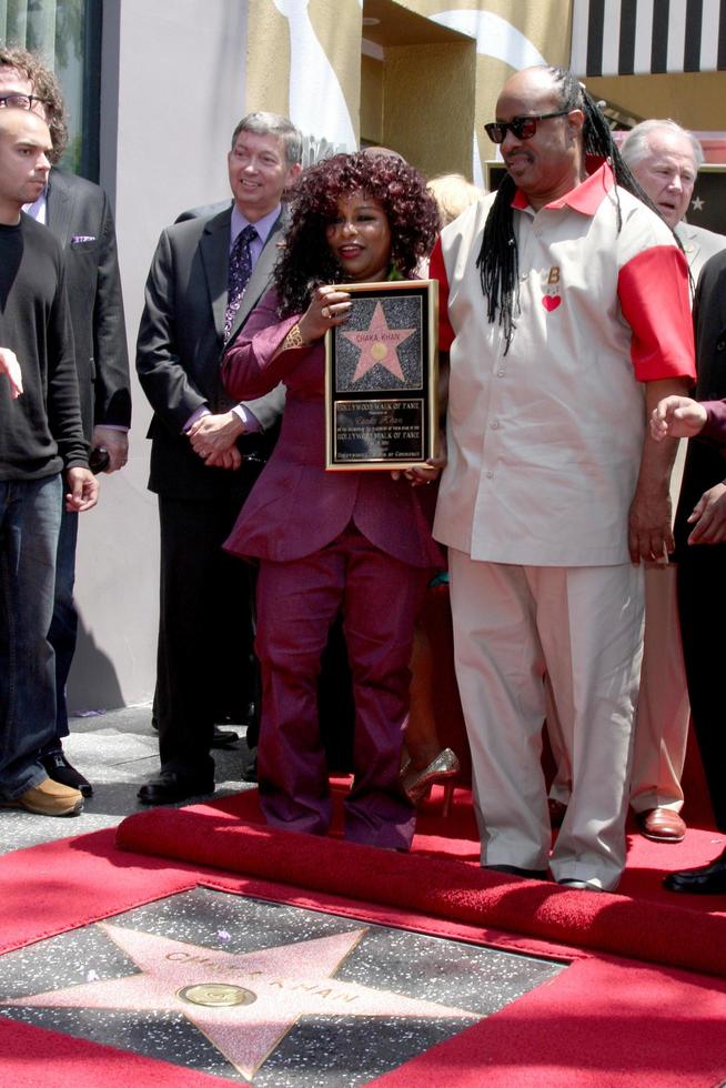 LOS ANGELES, MAY 19 - Chaka Kahn, Stevie Wonder at the Chaka Kahn Hollywood Walk of Fame Star Ceremony at Hollywood Blvd on May 19, 2011 in Los Angeles, CA photo