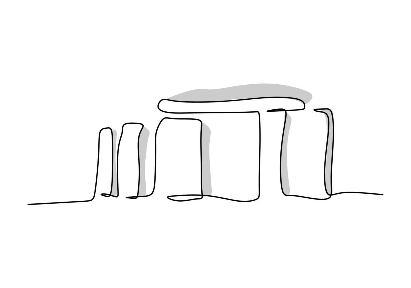 One continuous single line of ancient building like Stonehenge vector