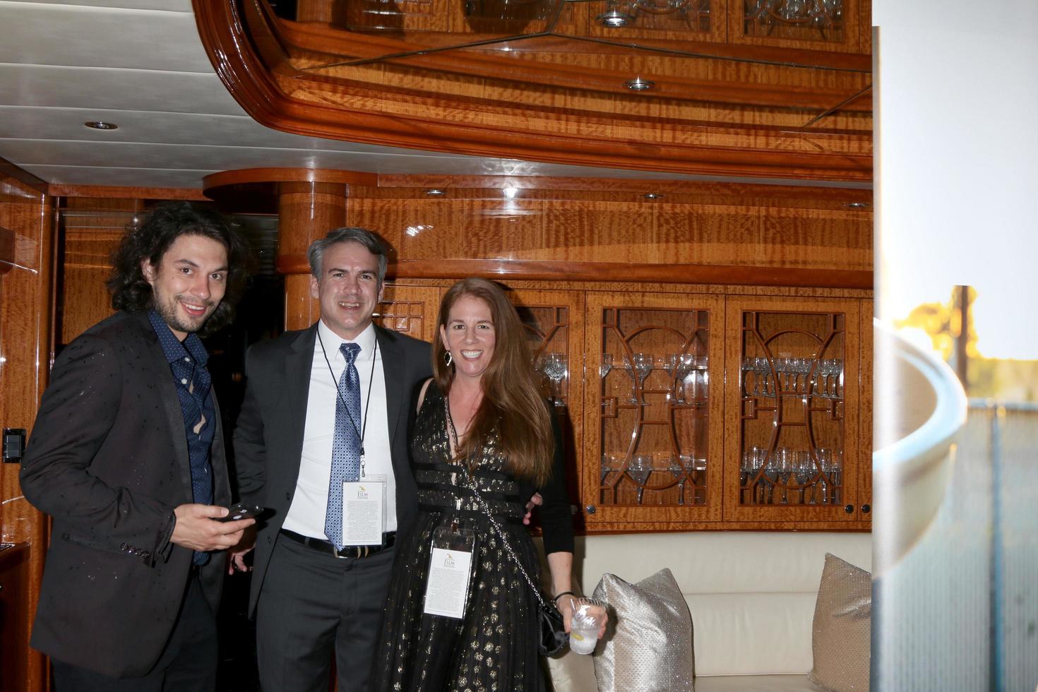 LOS ANGELES  SEP 24 - Jared Januschka, Chad Parks, Erin Keefer at the 2021 Catalina Film Festival  VIP Party on a Private Yacht on September 24, 2021 in Avalon, CA photo