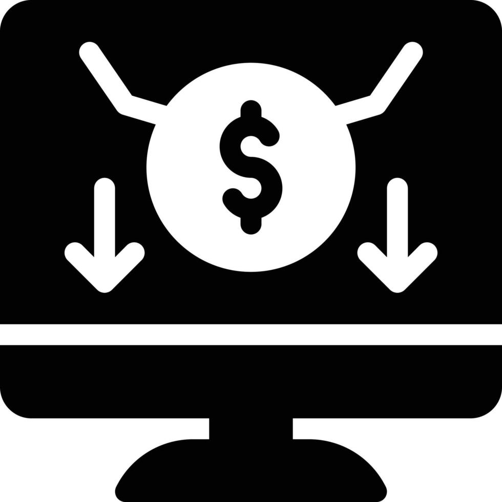 ilustración de vector de flecha hacia abajo de dólar en un fondo. símbolos de calidad premium. iconos vectoriales para concepto y diseño gráfico.