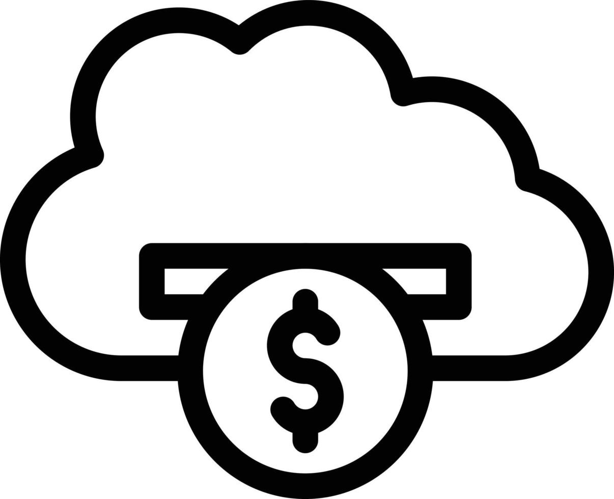 ilustración de vector de nube de dólar en un fondo. símbolos de calidad premium. iconos vectoriales para concepto y diseño gráfico.