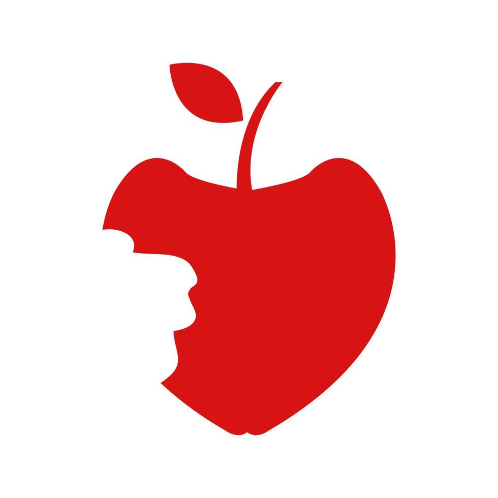 Apple bitten illustrated on a white background vector