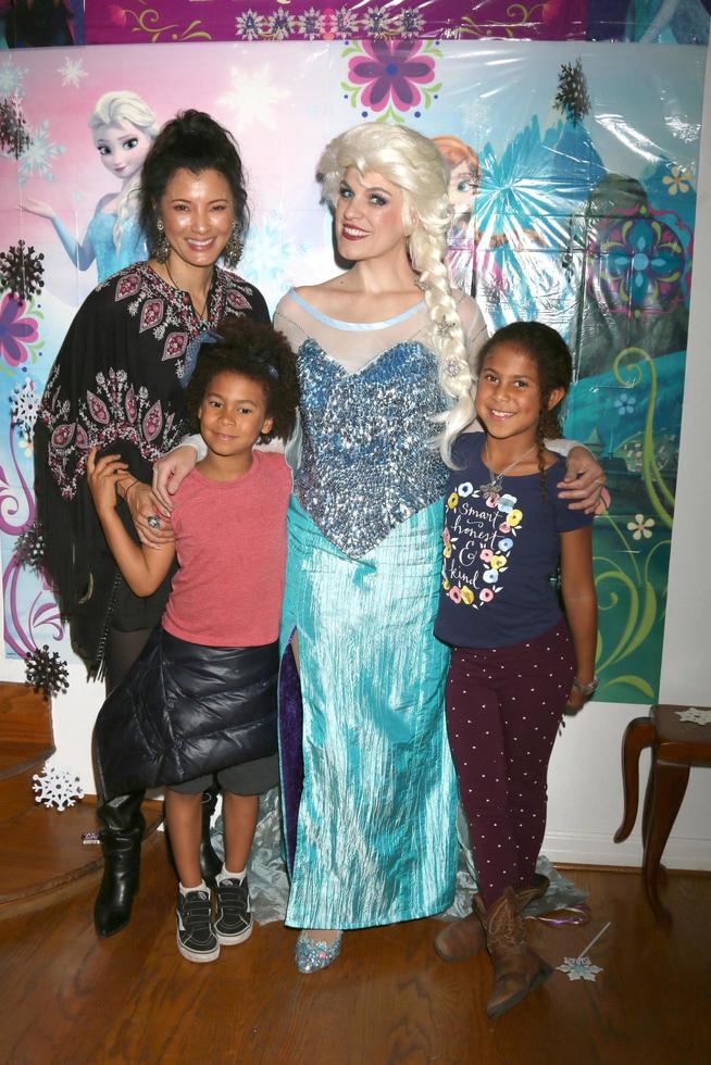 LOS ANGELES NOV 26 - Kelly Hu, Nieces, Elsa Character at the Amelie Bailey 2nd Birthday Party at Private Residence on November 26, 2017 in Studio City, CA photo