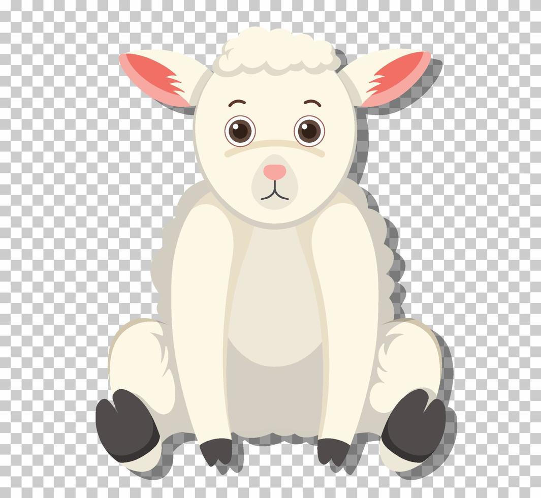 Cute sheep in flat cartoon style vector