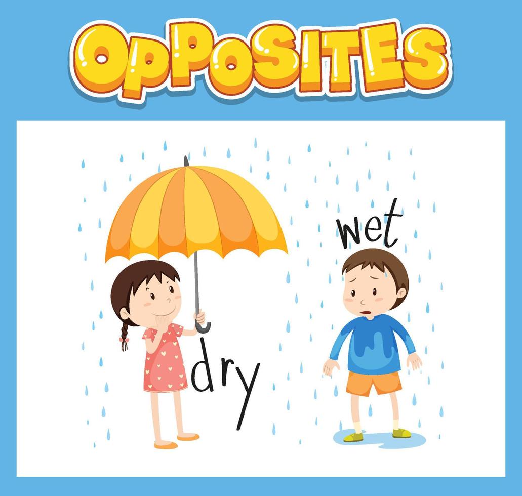 Opposite English words for kids vector