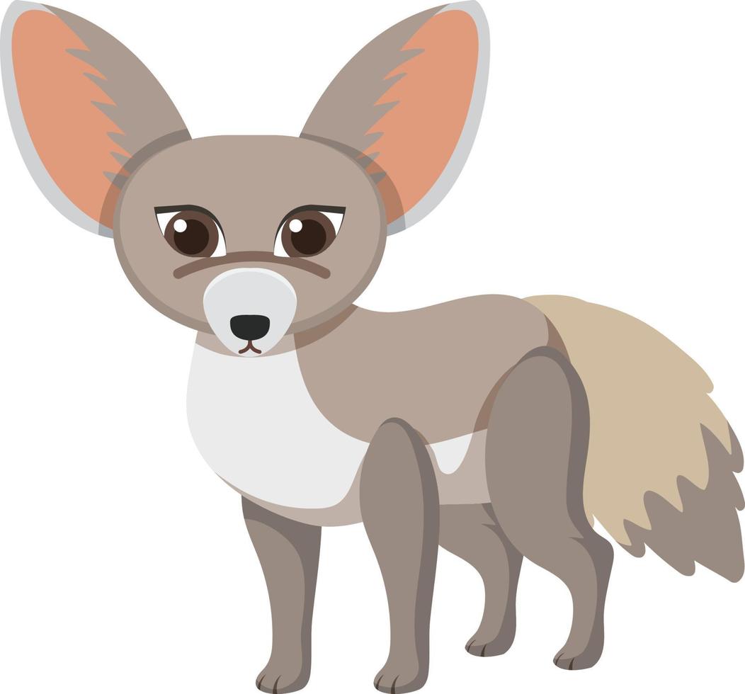 Cute fennec fox in flat cartoon style vector