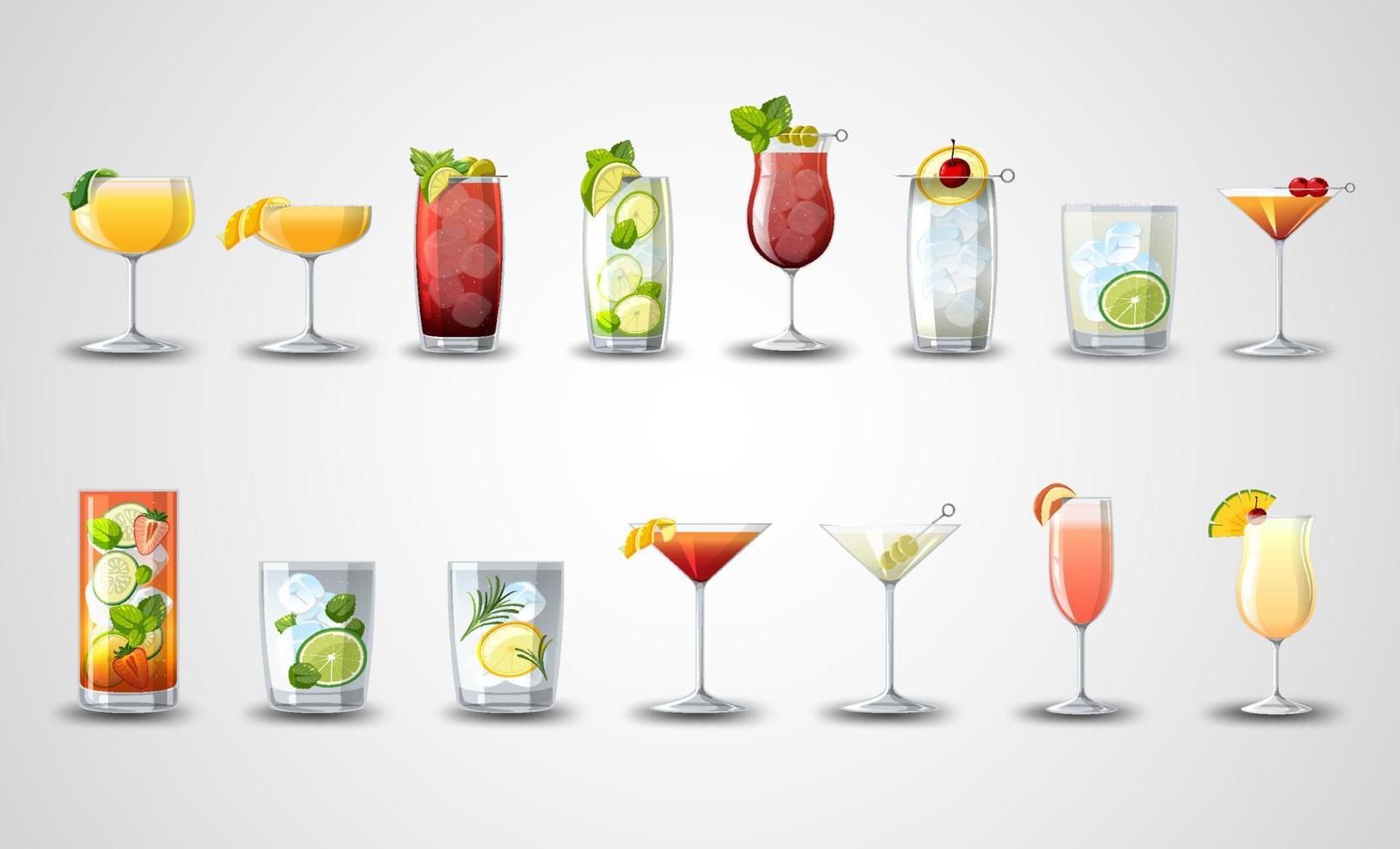 Free Vector  Drinks glasses set