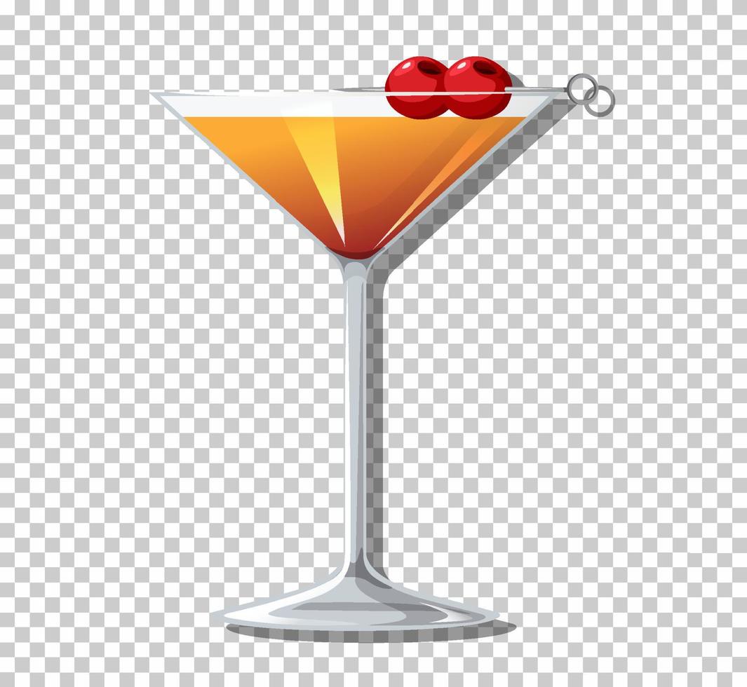 Martinez cocktail in glass vector