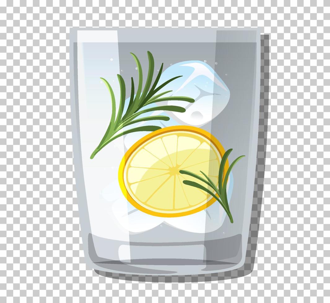 Cóctel de gin tonic en vaso vector