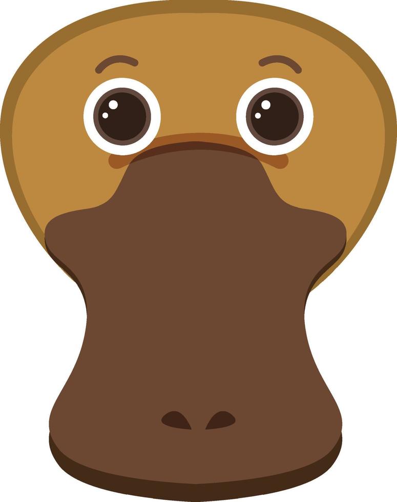 Cute platypus head in flat style vector