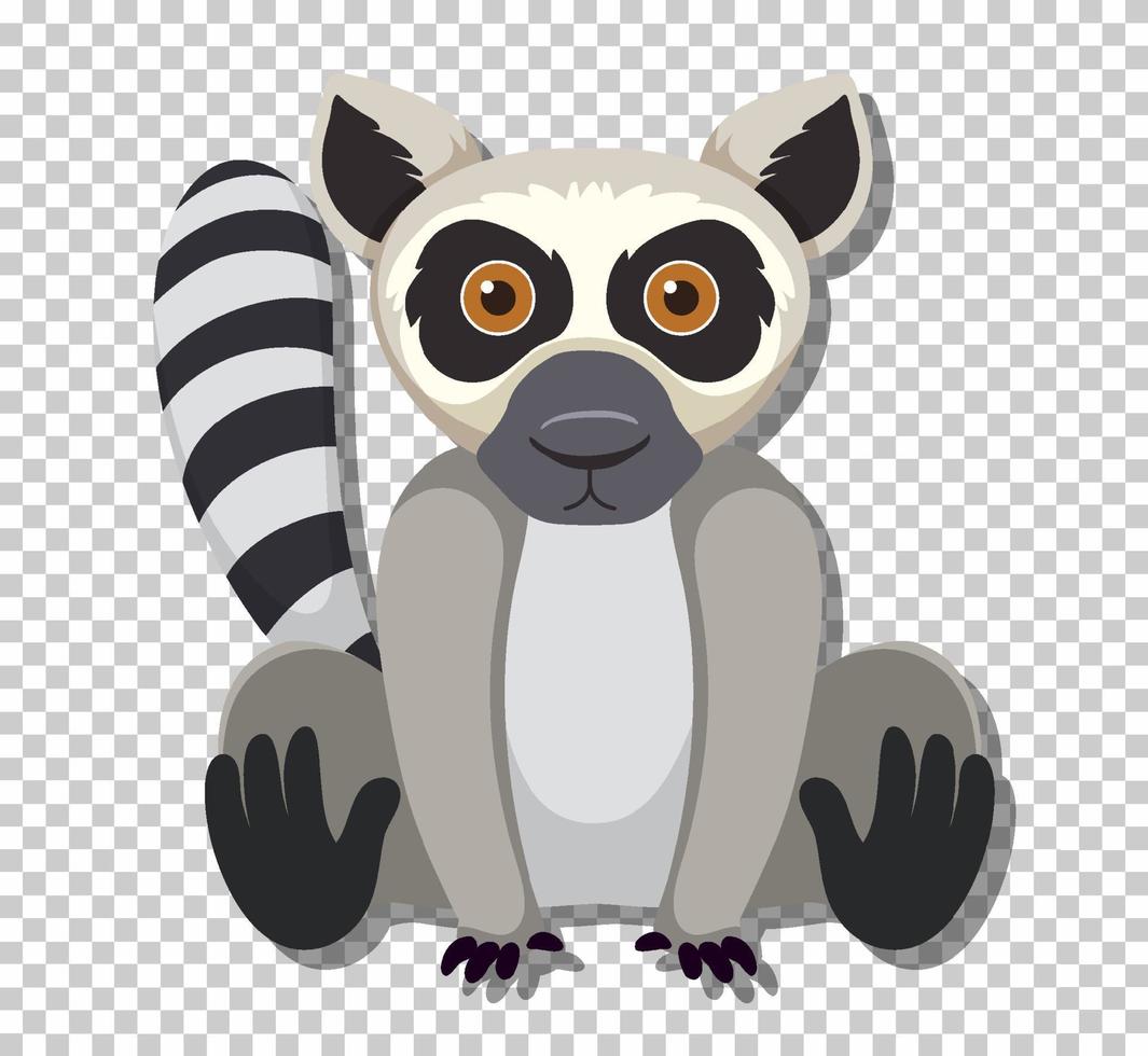 Cute lemur in flat cartoon style vector
