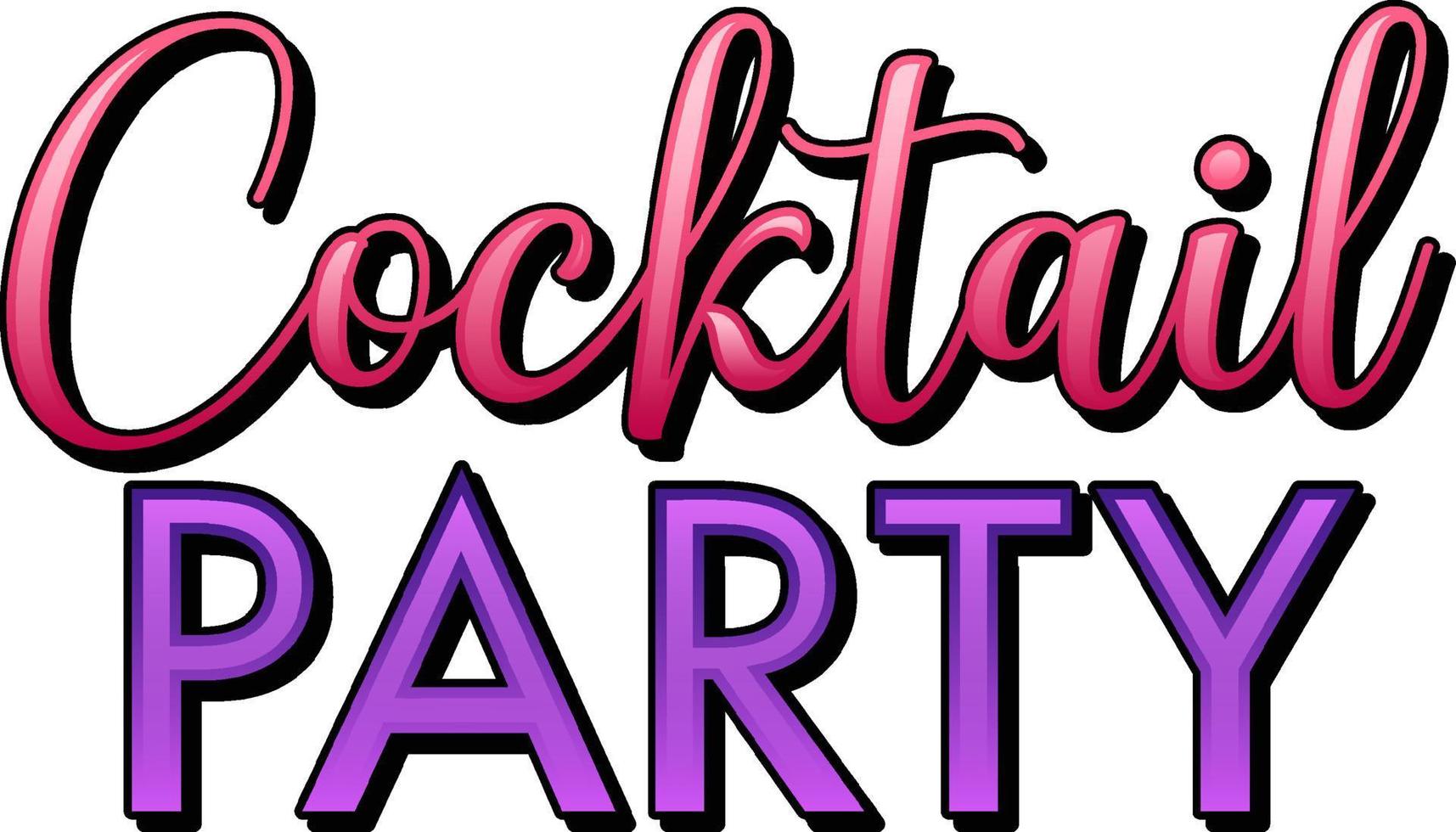 Cocktails Night Party Isolated Word Text vector