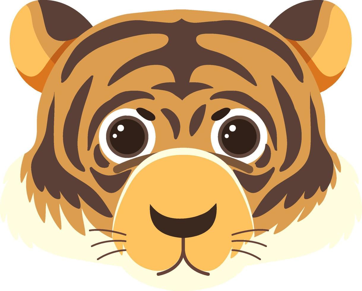 Tiger head in flat style vector
