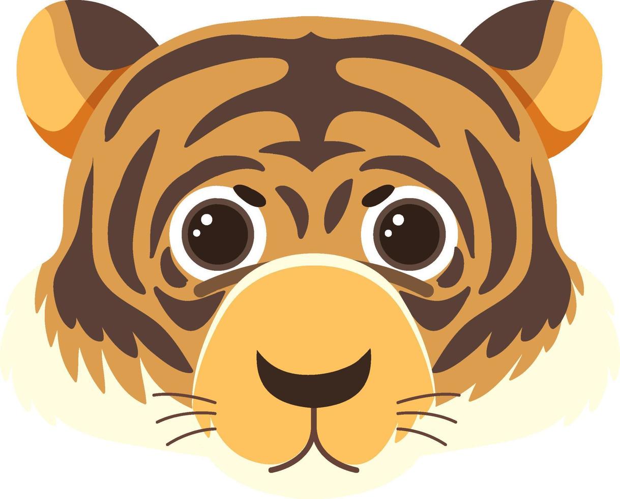 Tiger head in flat style 8273641 Vector Art at Vecteezy