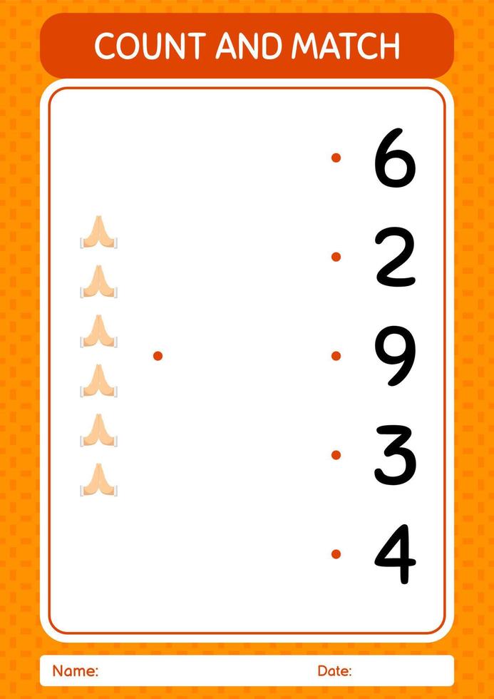 Count and match game with praying. worksheet for preschool kids, kids ...