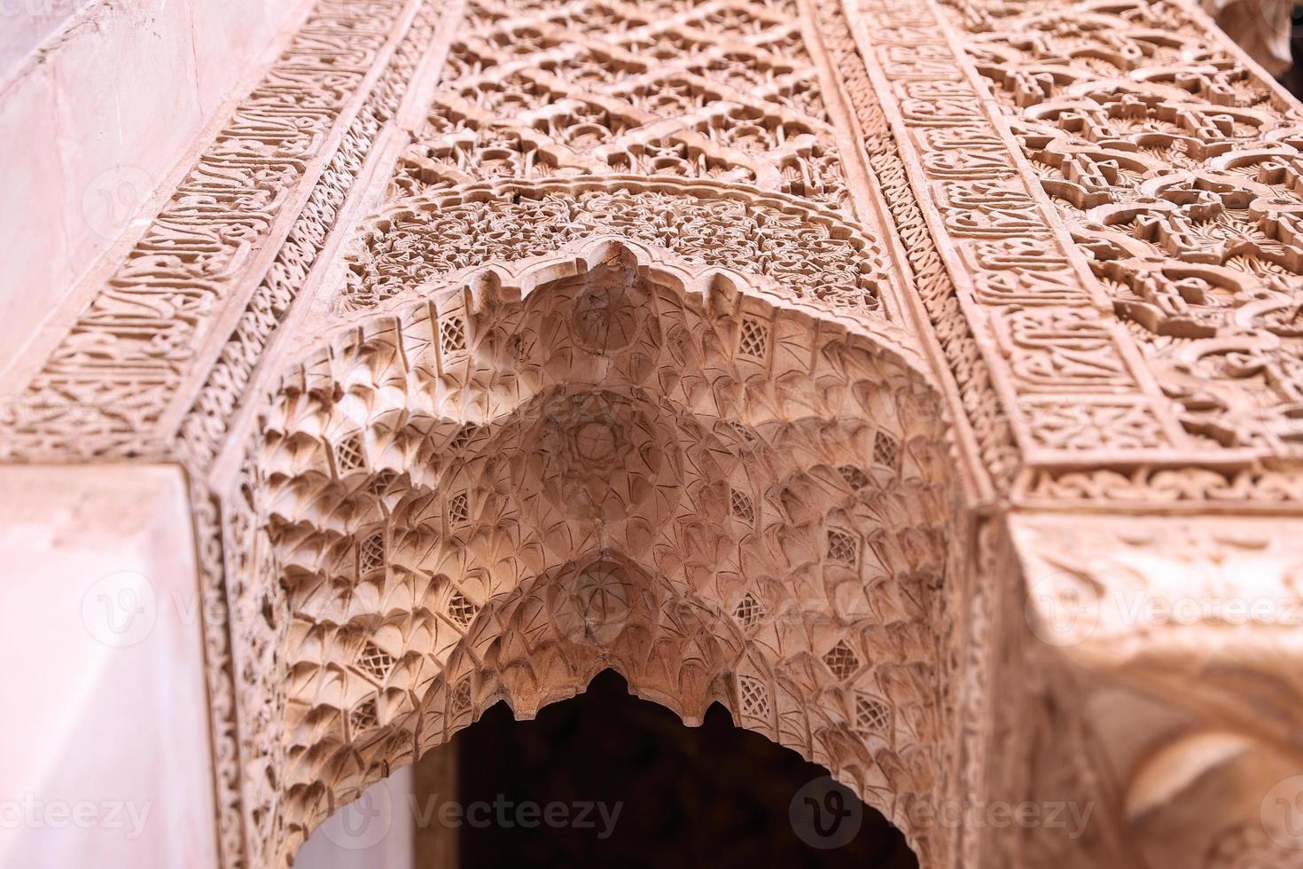 Details in Saadiens Tombs in Marrakech, Morocco photo