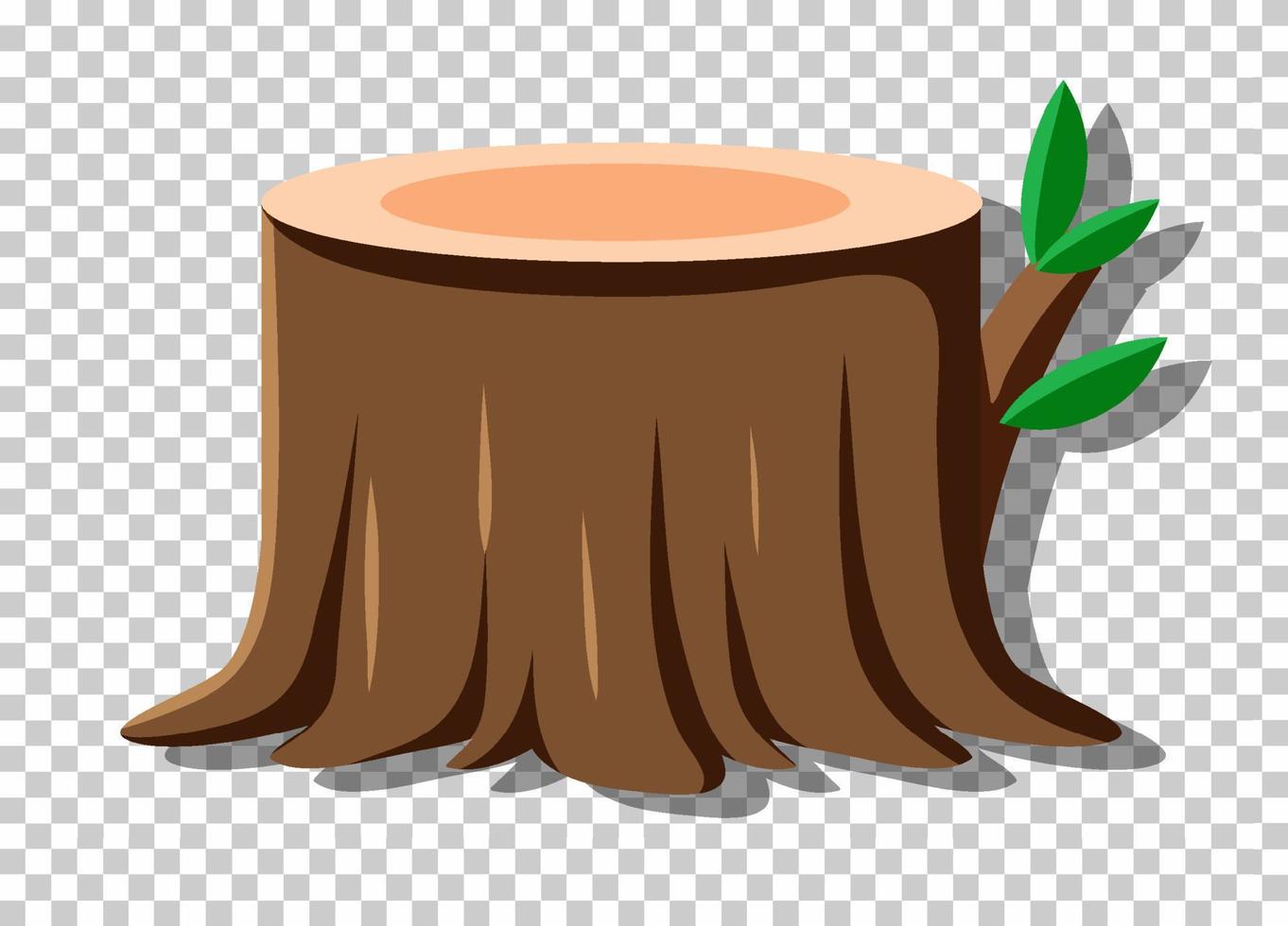 Tree stump isolated on grid background vector