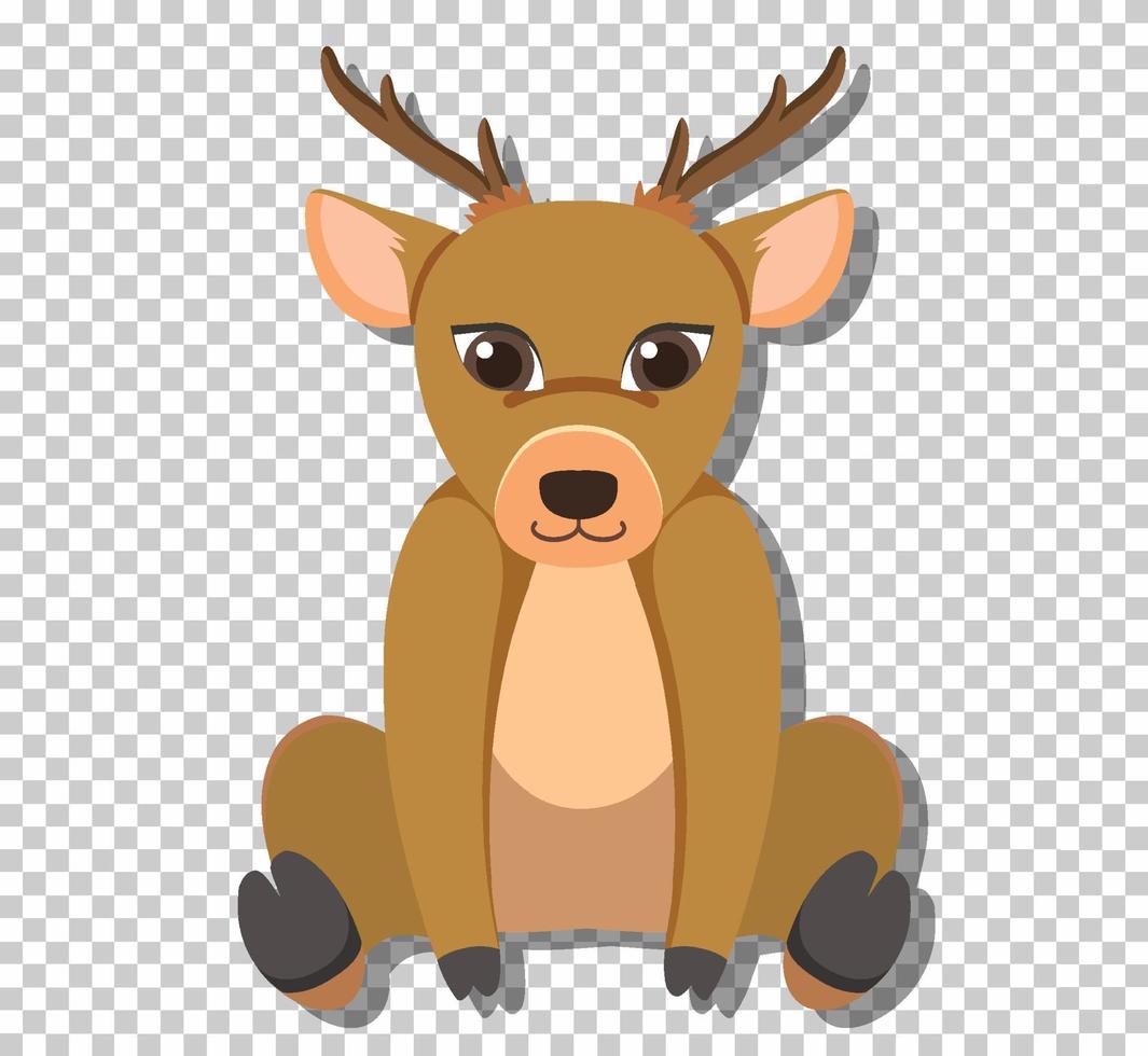 Cute deer in flat cartoon style vector