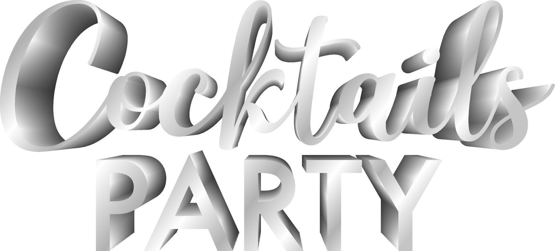 Cocktails Night Party Isolated Word Text vector