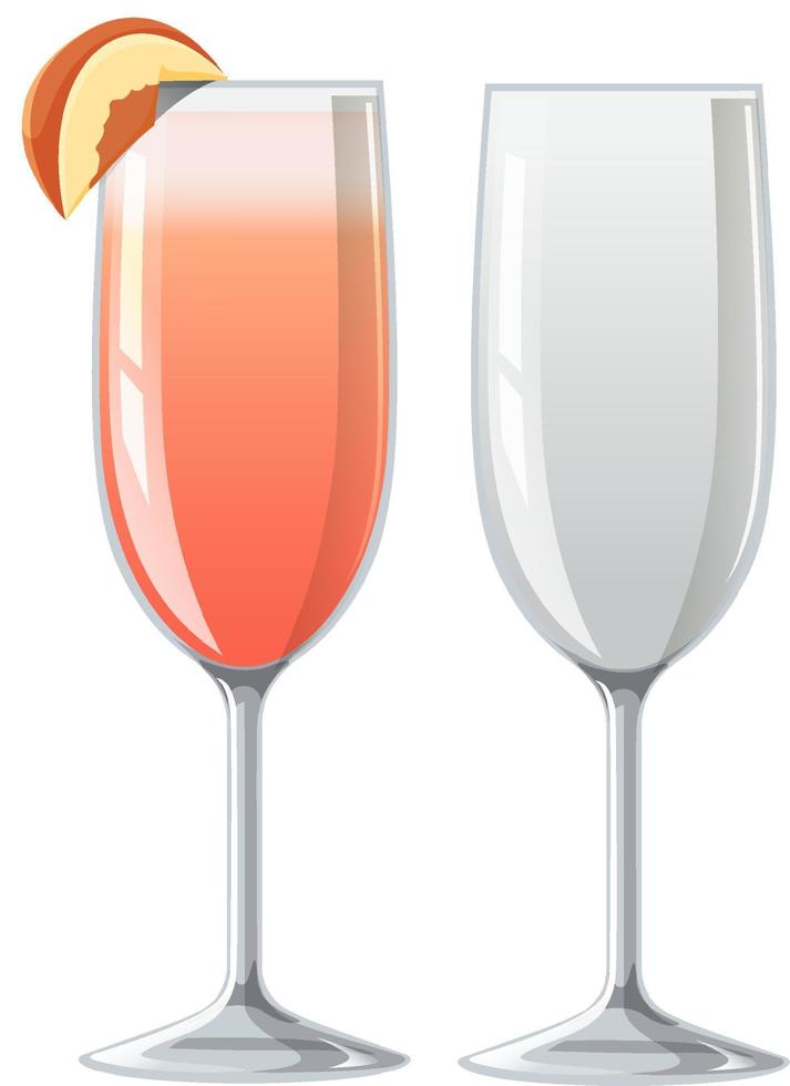 Bellini cocktail in the glass vector