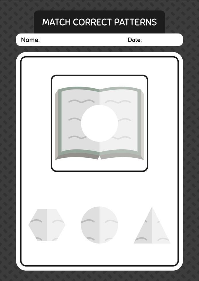 Match pattern game with quran. worksheet for preschool kids, kids activity sheet vector