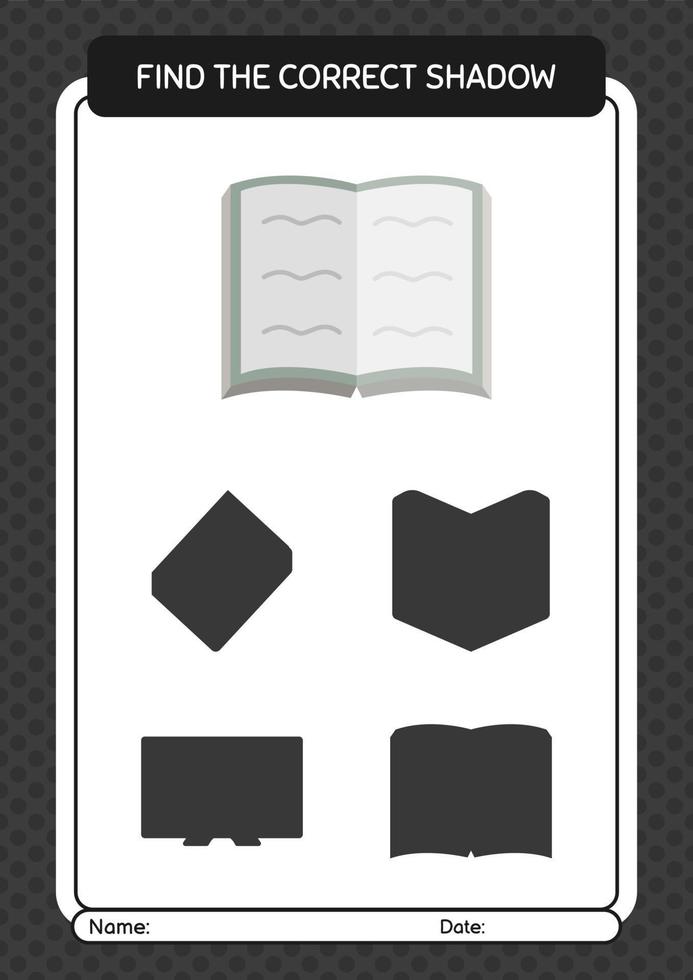 Find the correct shadows game with quran. worksheet for preschool kids, kids activity sheet vector