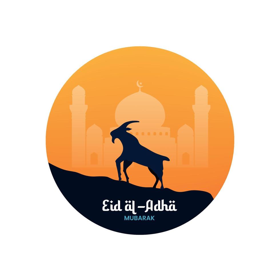 eid al adha mubarak sticker vector