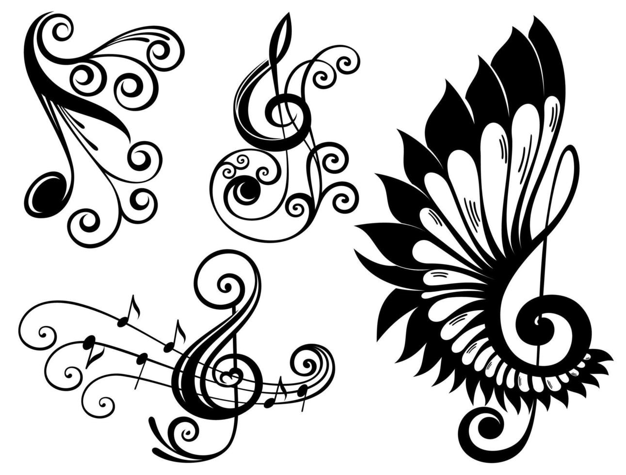 notas musicales para tu diseño vector