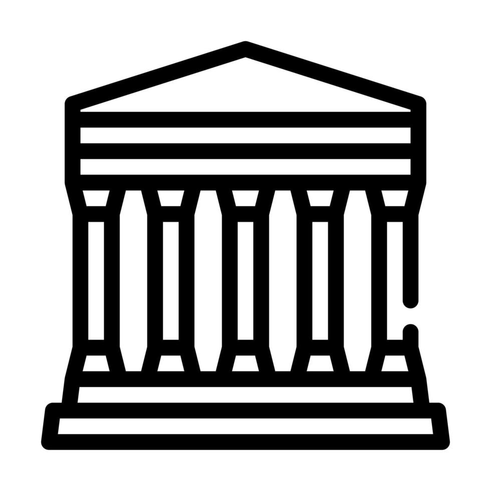 concordia temple, agrigento sicily line icon vector illustration