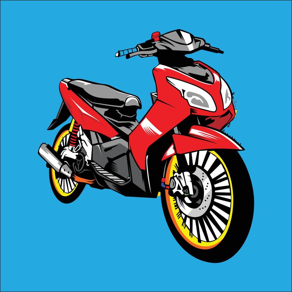 moto scooter roja vector