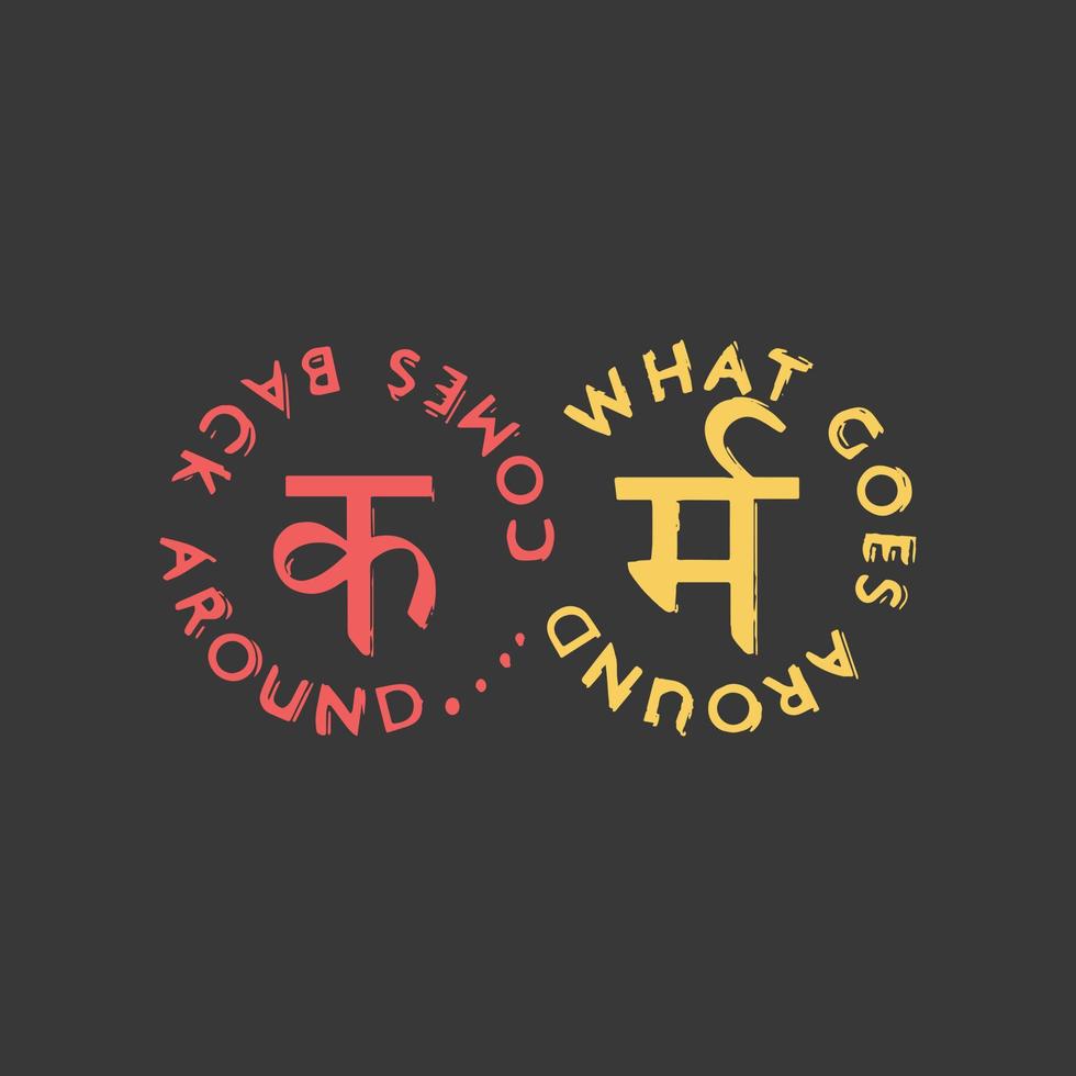 karma en hindi vector