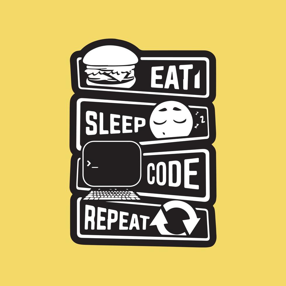 Eat Sleep Code Repeat vector