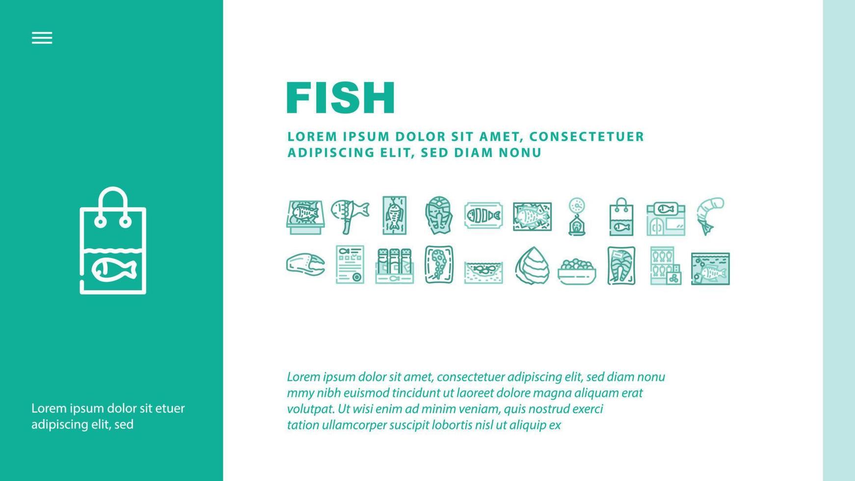 Fish Market Product Landing Header Vector