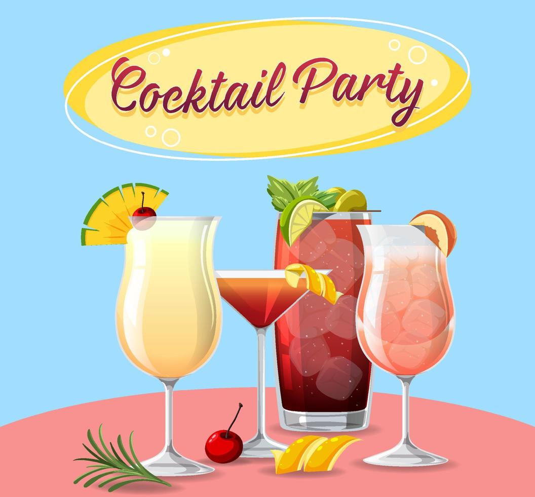 A cocktail party with comic background vector