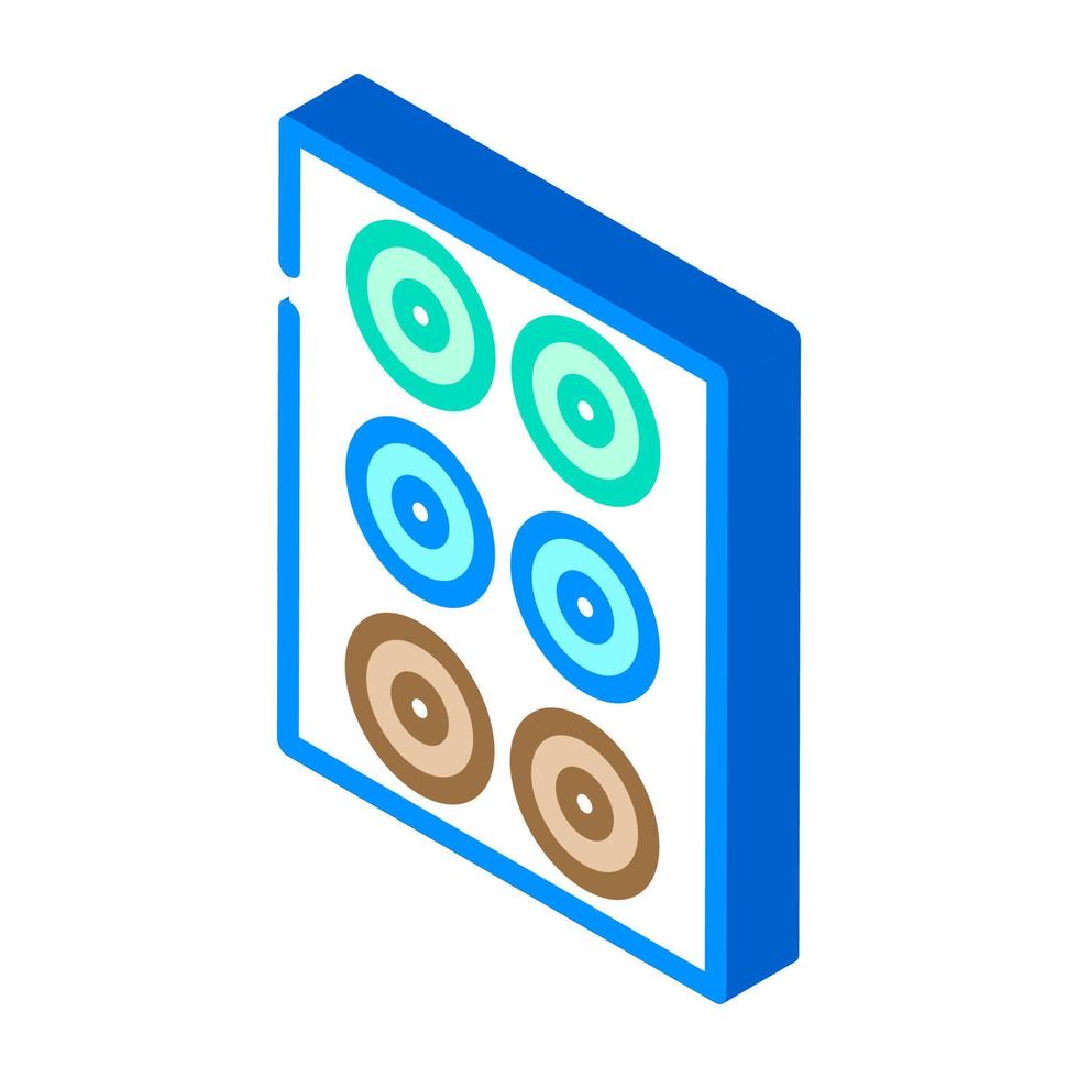 lenses set of different colors isometric icon vector illustration