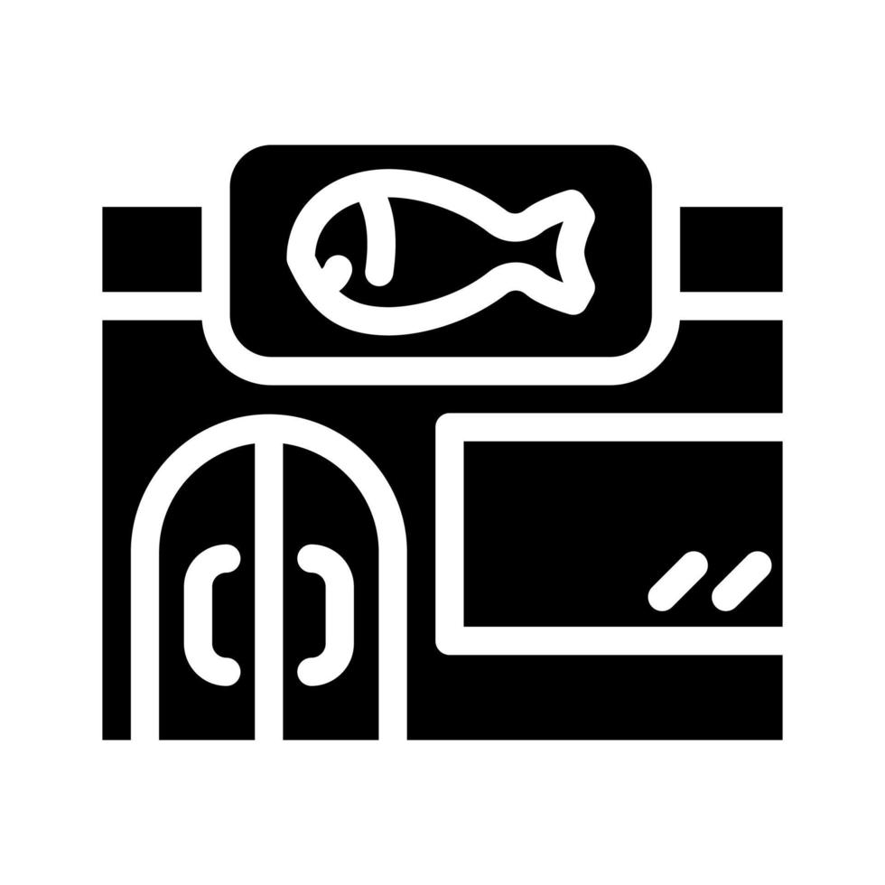 store fish glyph icon vector illustration