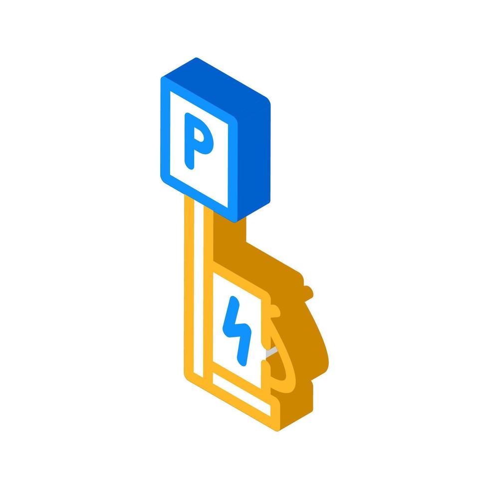 parking with charging station isometric icon vector illustration