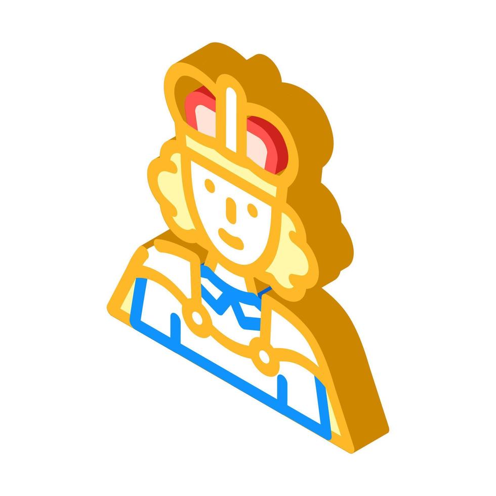 queen fairy tale isometric icon vector illustration