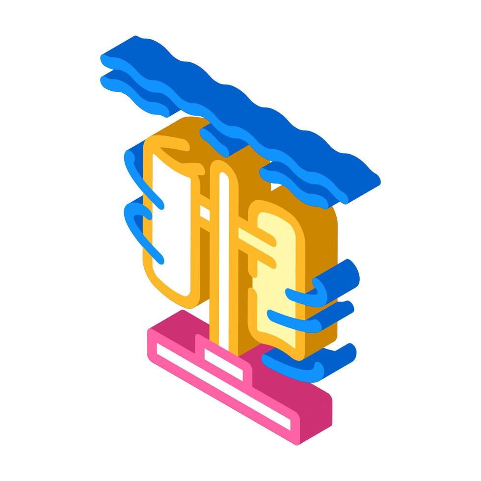 submarine electric power plant isometric icon vector illustration