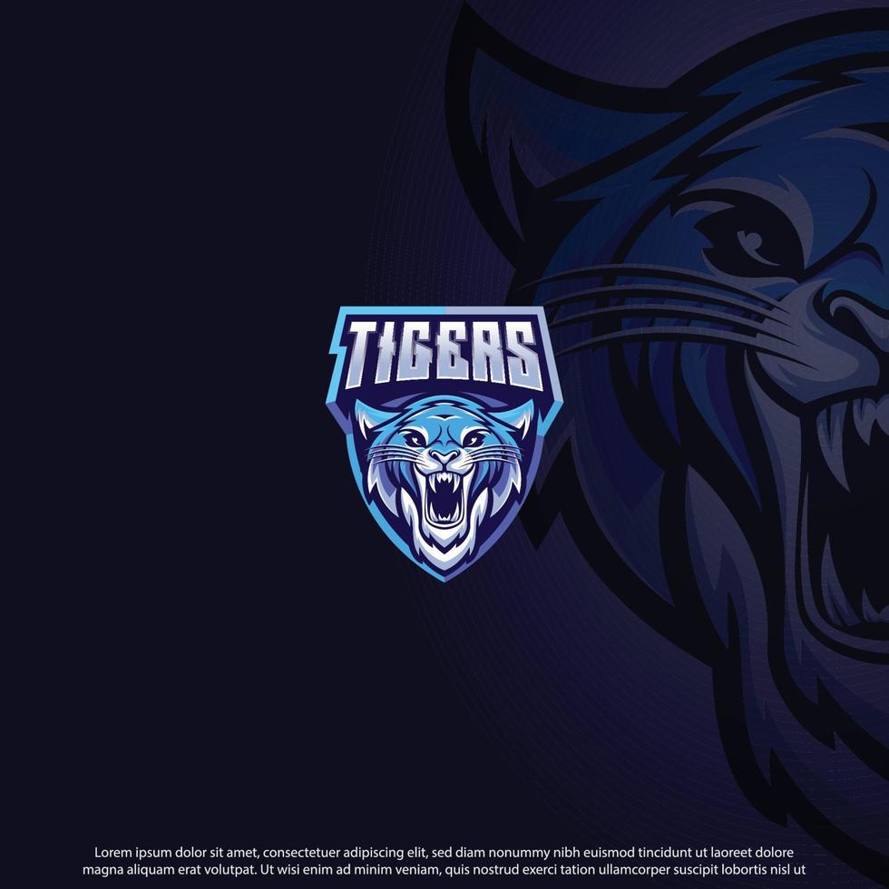 tigre mascota mejor diseño de logotipo buen uso para símbolo identidad emblema insignia marca y más vector