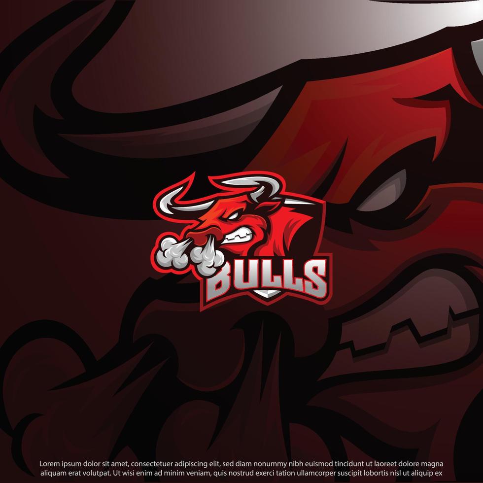 Bulls mascot best logo design good use for symbol identity badge brand and more vector